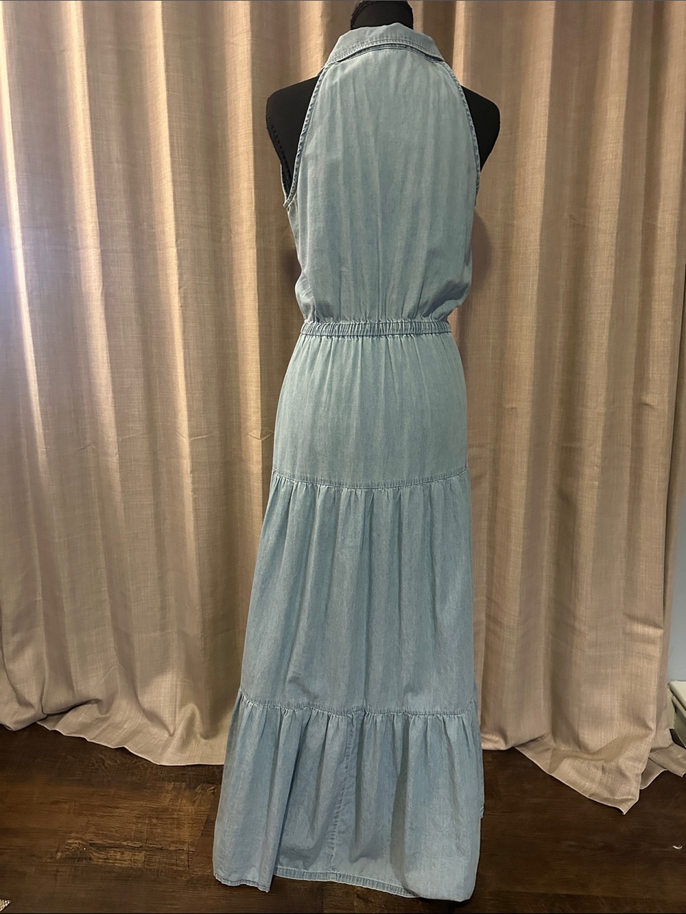 VENUS Light Blue Sleeveless Denim Maxi Dress - Picture 3 of 4